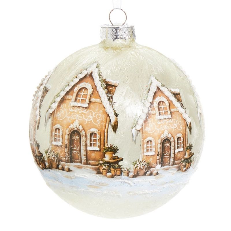 Gingerbread Cottage Ball Ornament